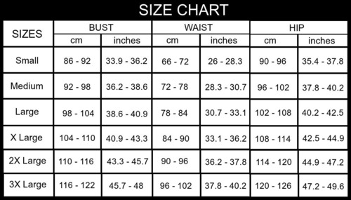 hexin size chart